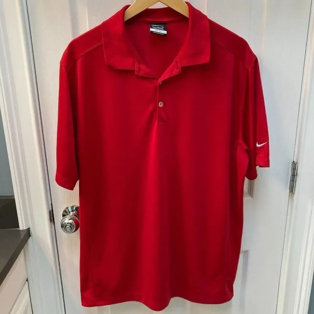 Nike Golf Polo Red with White Swoosh Size XL